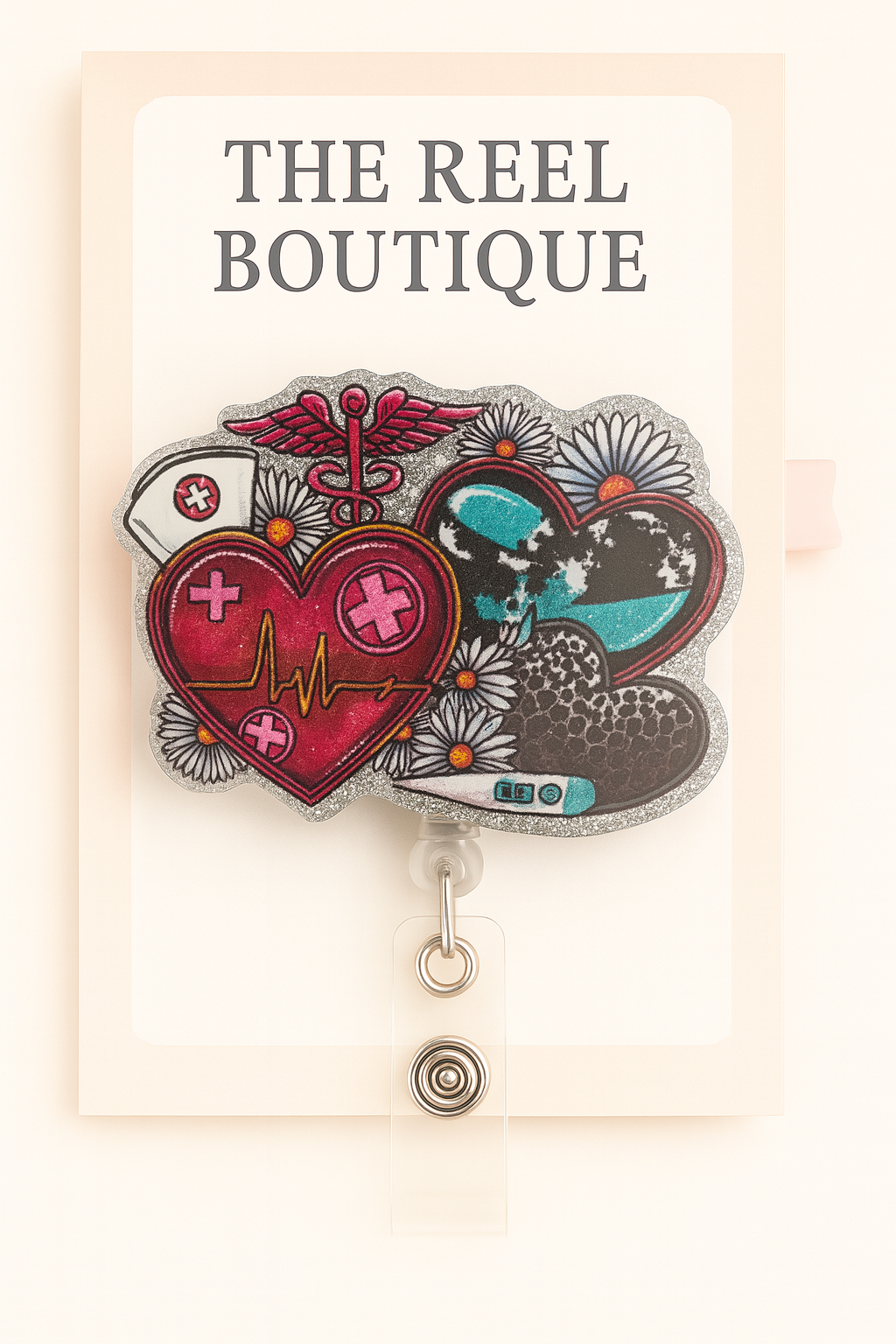 Healthcare Hearts Badge Reel Topper