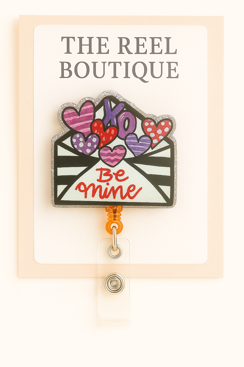 Be Mine Envelope Badge Reel Topper