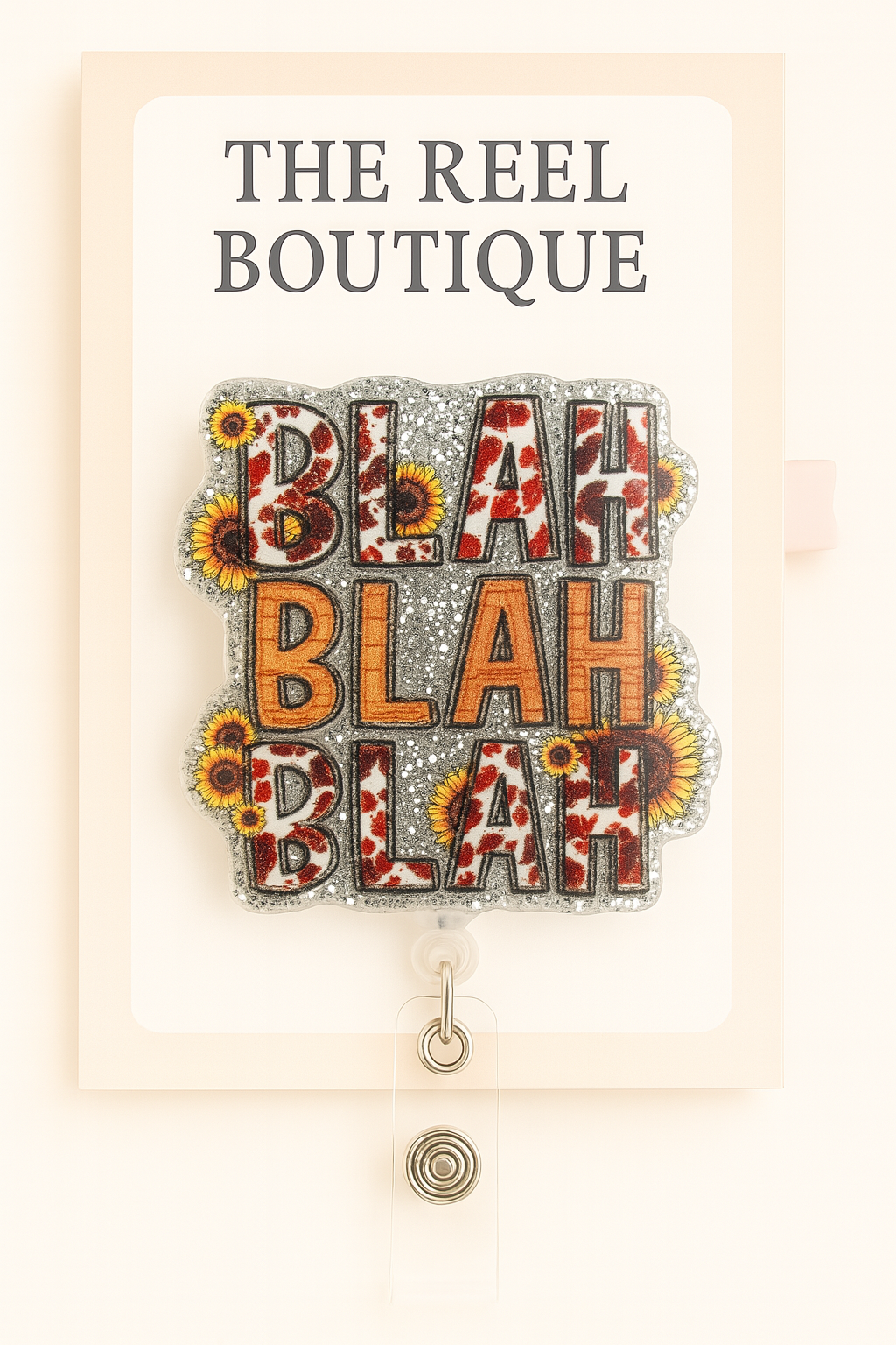 Blah Blah Blah Badge Reel Topper