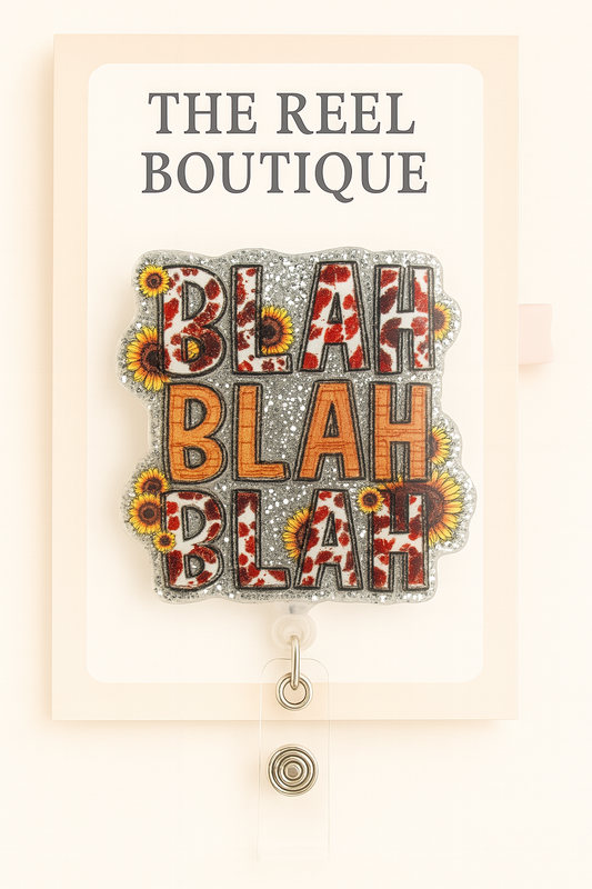 Blah Blah Blah Badge Reel Topper