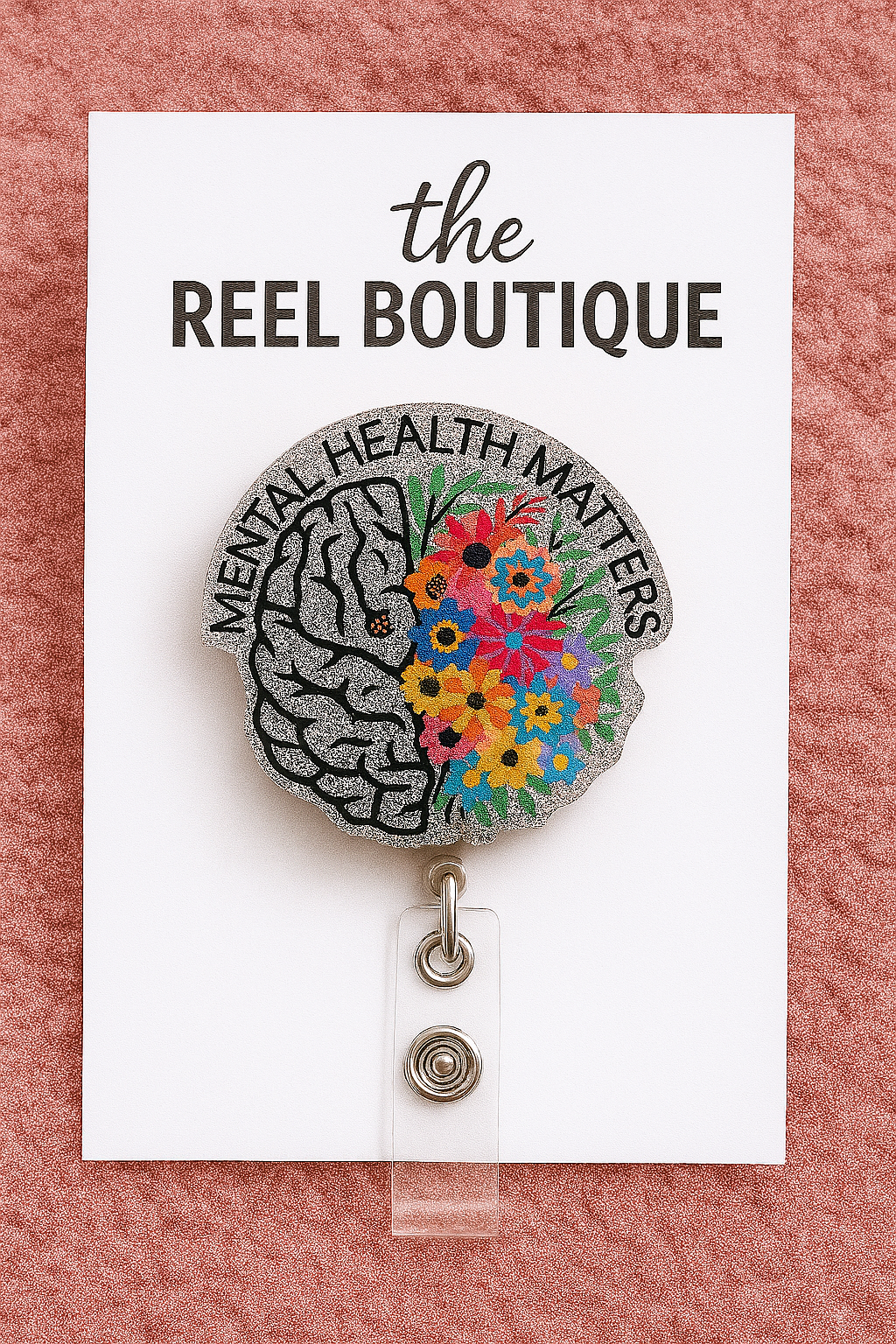 "Mental Health Matters" Brain & Blooms Badge Reel