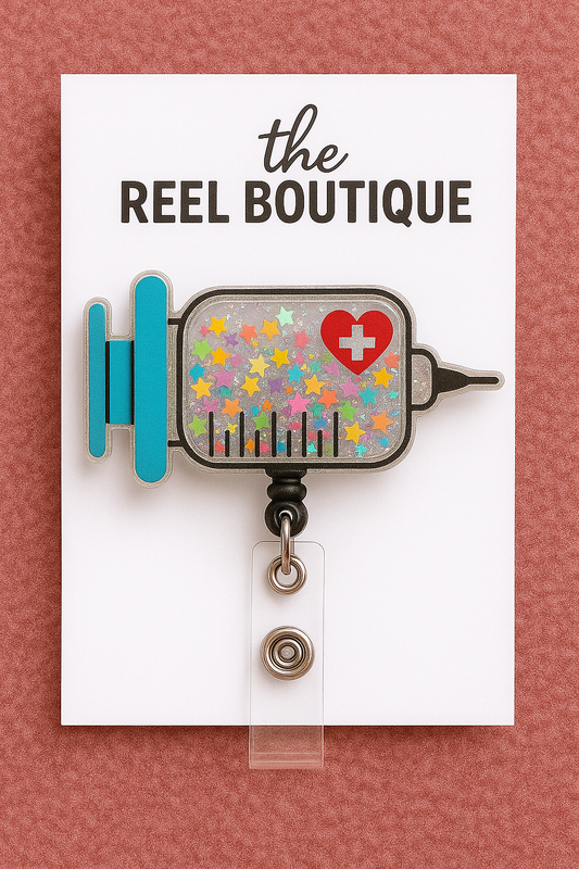 Syringe Shaker Badge Reel
