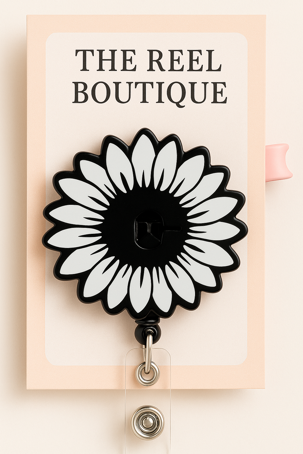 White Daisy Badge Reel Topper