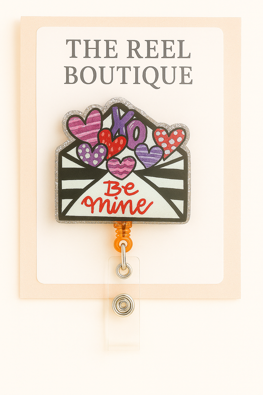 Be Mine Envelope Badge Reel Topper
